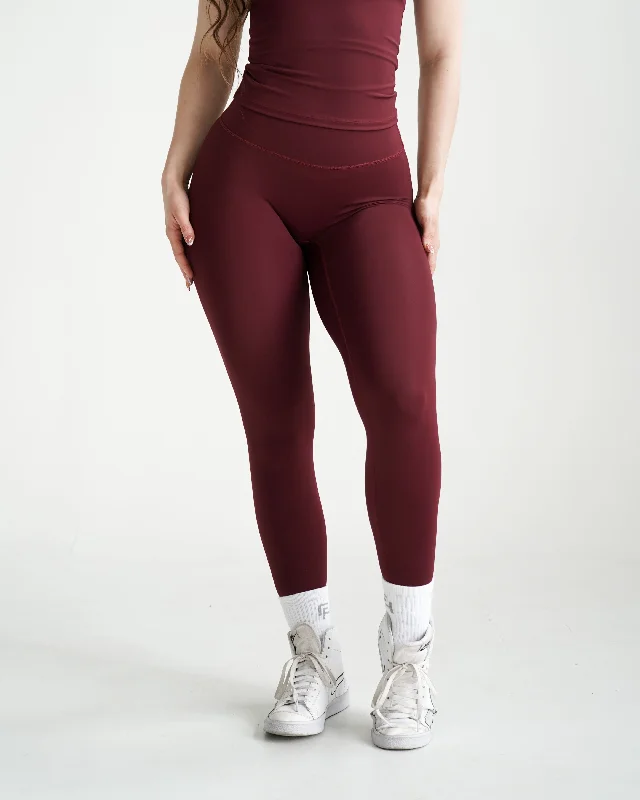 Impact Leggings 25” - Wine Unique Women's Upcycled