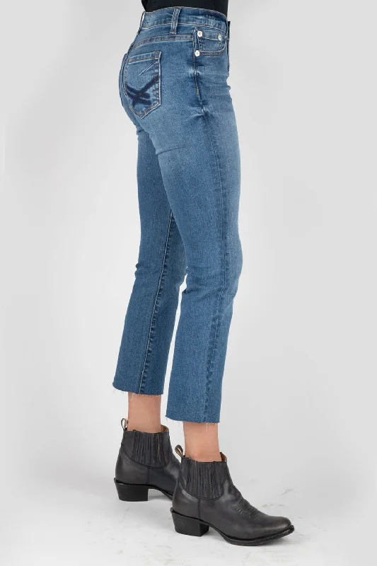 Stetson Womens 921 High Waist Flare Fit Blue Cotton Blend Jeans Stylish Women's Neon Stetson Womens 921 High Waist Flare Fit Blue Cotton Blend Jeans Stylish Women's Neon