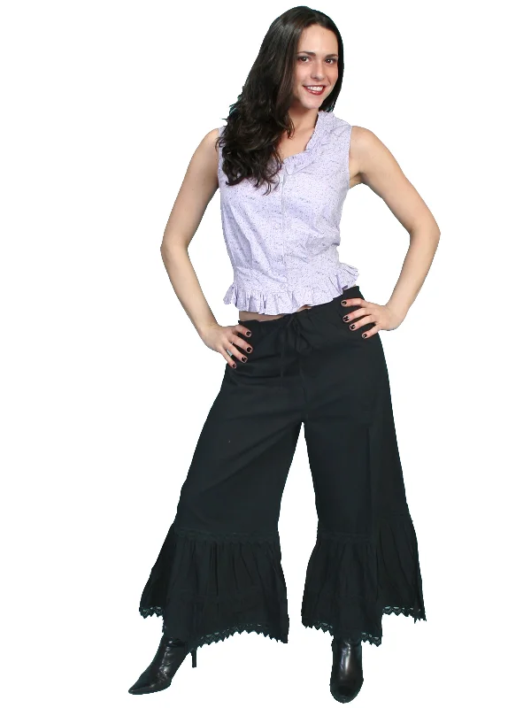 Scully RangeWear Womens Black 100% Cotton Ruffle Crochet Lace Pants Bloomers Dynamic Women's Moto Scully RangeWear Womens Black 100% Cotton Ruffle Crochet Lace Pants Bloomers Dynamic Women's Moto