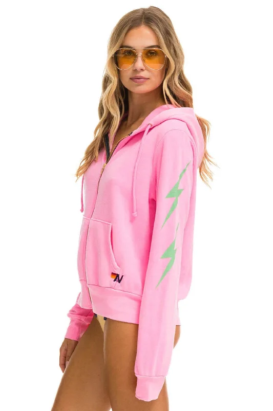 BOLT 4 ZIP HOODIE - NEON PINK // MINT Vacation
