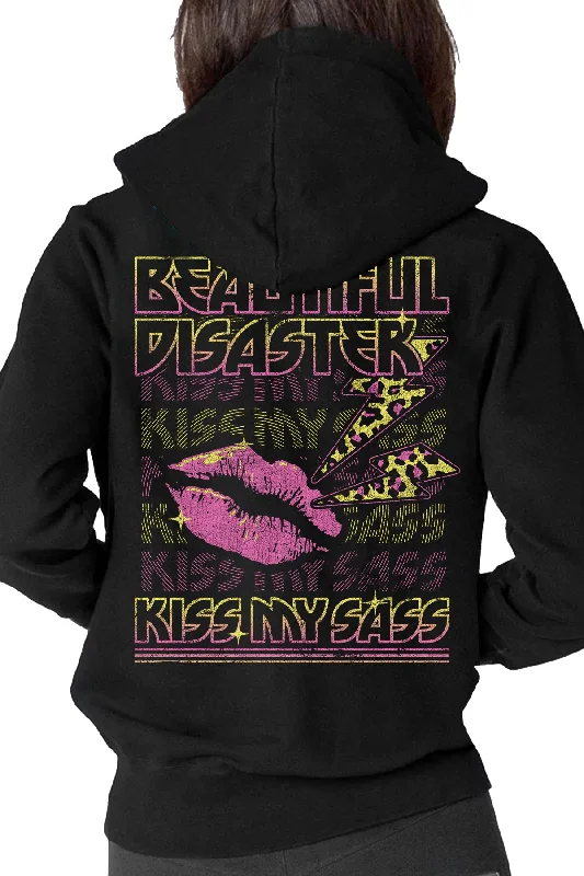 Kiss My Sass Zip Hoodie Confident Women's Power