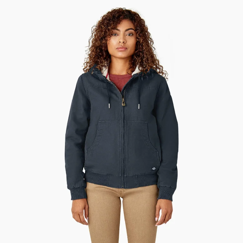 Women's Fleece Lined Duck Canvas Jacket Practical Women's Multi - 