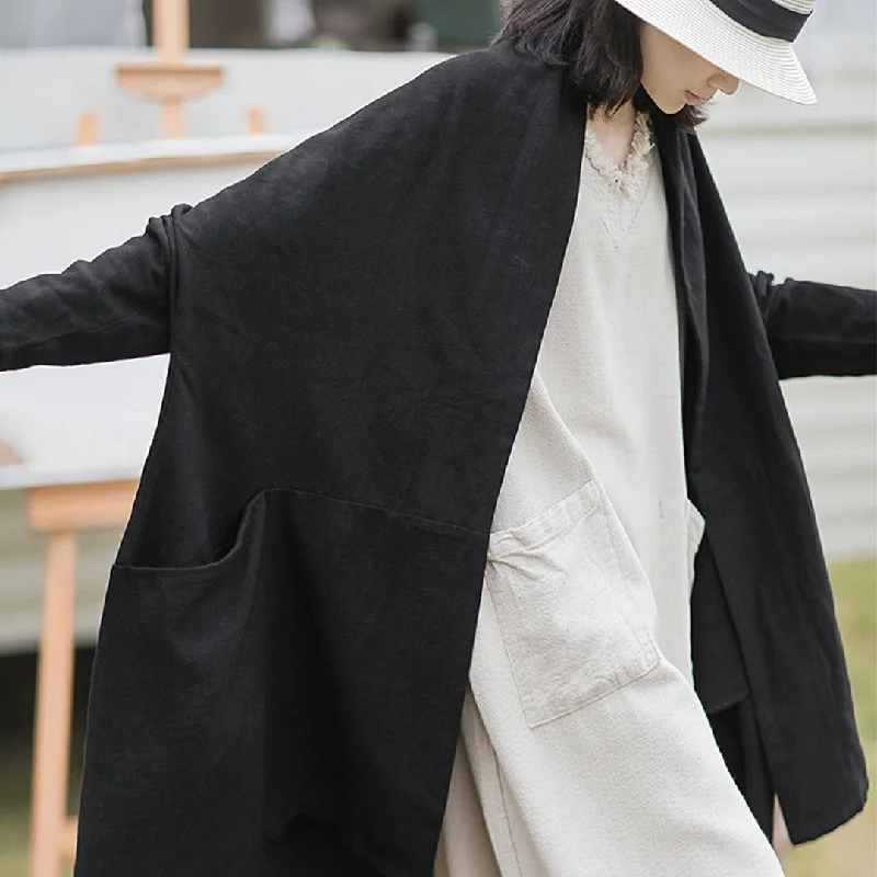 BABAKUD Elegant Solid Color Linen Cardigans Scandinavian