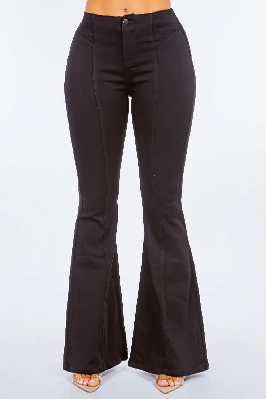American Bazi High Waist Pull On Flare Jeans Stylish Women's Neon