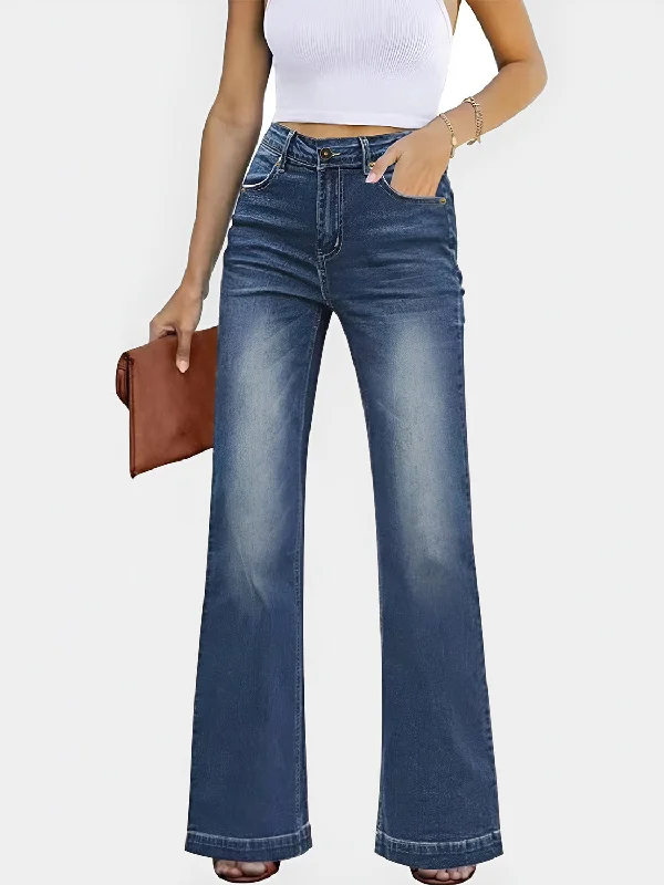 High Waist Bootcut Jeans with Pockets Bold Women's Statement