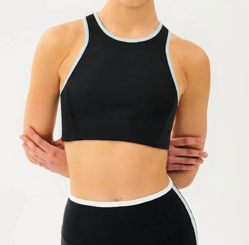 Blake Rigor Bra In Black/teal Cashmere