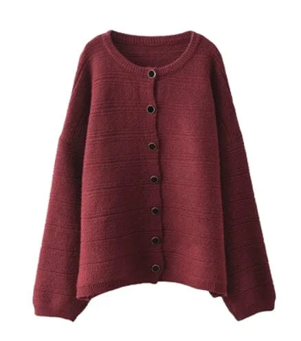 Autumn Winter Stylish Casual Woolen Cardigan Polished Women's Silk