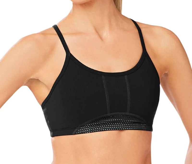 Exceed Low Impact Sports Bra In Black Dapper Women's Bow - adorned