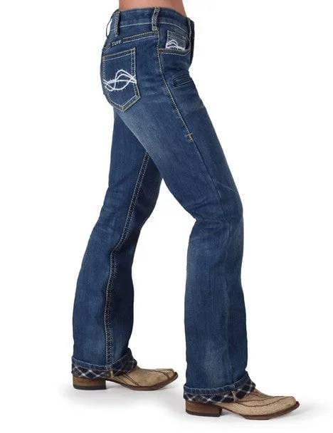 Cowgirl Tuff Womens DFMI Medium Flannel Medium Wash Cotton Blend Jeans Contemporary 