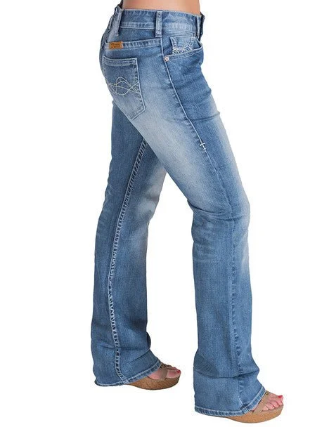 Cowgirl Tuff Womens Down Home Light Wash Cotton Blend Jeans garde