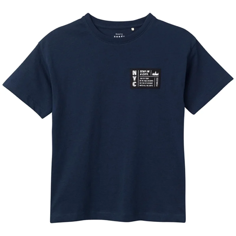 Name it Dark Sapphire Vector Loose T-Shirt Sustainable Organic