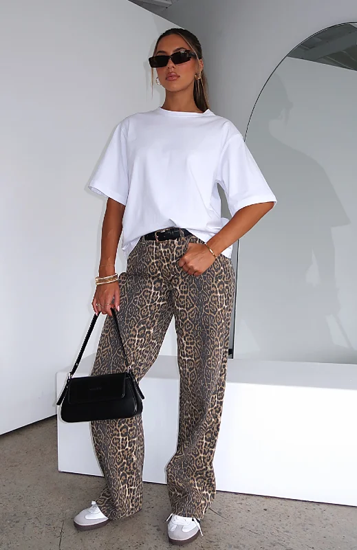 Stella Low Rise Wide Leg Jeans Leopard Modern Women's Tech