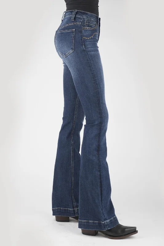 Stetson Womens 921 High Waist Flare Fit Blue Cotton Blend Jeans Dynamic Women's High - energy Stetson Womens 921 High Waist Flare Fit Blue Cotton Blend Jeans Dynamic Women's High - energy