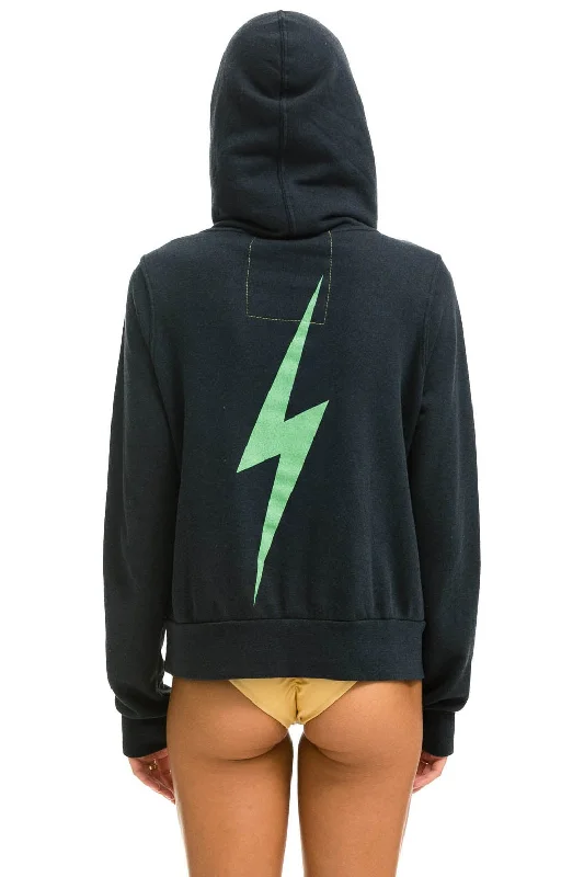 BOLT NINJA PULLOVER HOODIE - CHARCOAL // MINT Traditional Women's 