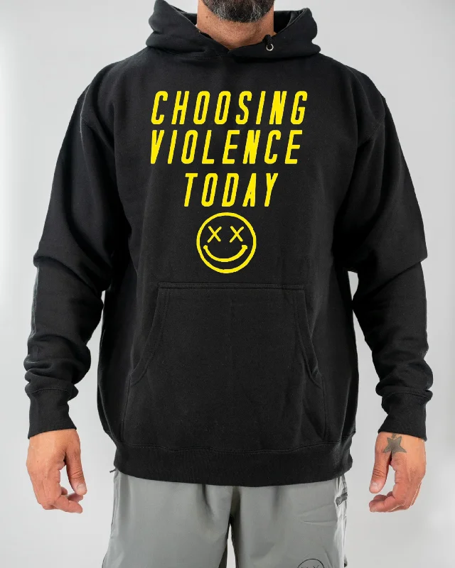 Salty Savage Unisex “CHOOSING VIOLENCE TODAY” Hoodie |Yellow Disco