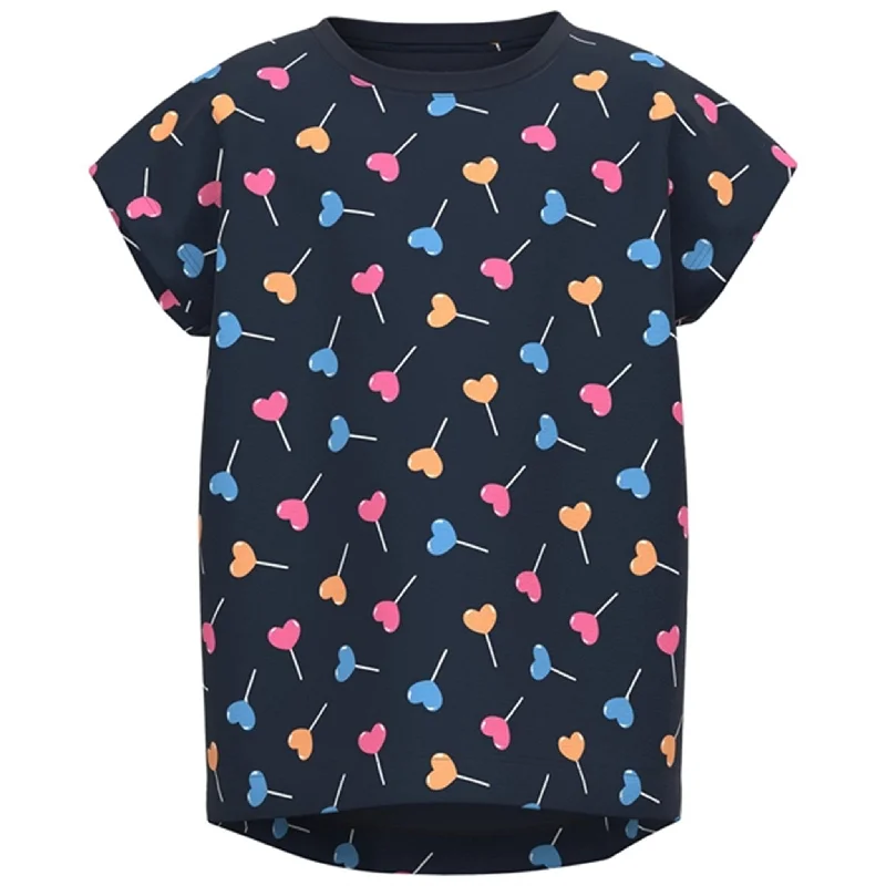 Name it Dark Sapphire Lollipop AOP Vigga T-Shirt Elegant Women's Formal 