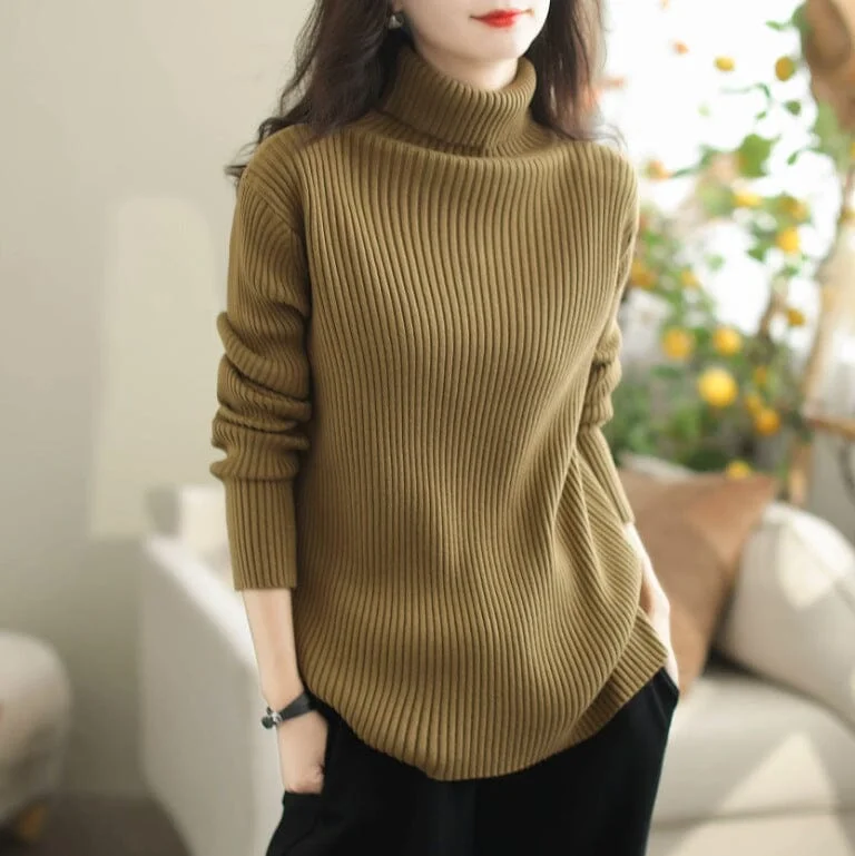 Autumn Minimalist Solid Casual Cotton Knitted Cardigan Rugged Women's Outdoor 