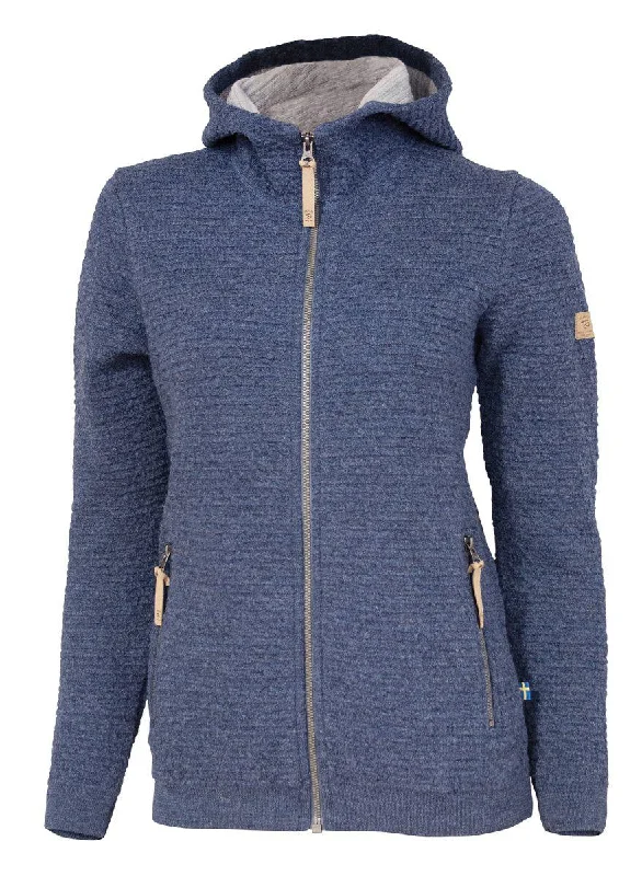 MOREL HOOD FEMALE, 60% FILTAD ULL, 40% LYOCELL   — DENIM Stylish Women's Tropical 