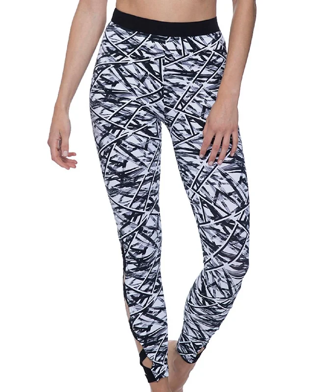 Women's Strappy Sides Long Swim Leggings In Off Track Refined Women's Hand - crafted