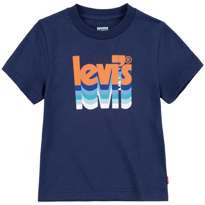 Levi's Layered Poster Logo T-shirt Blue Minimalist Women's Casual