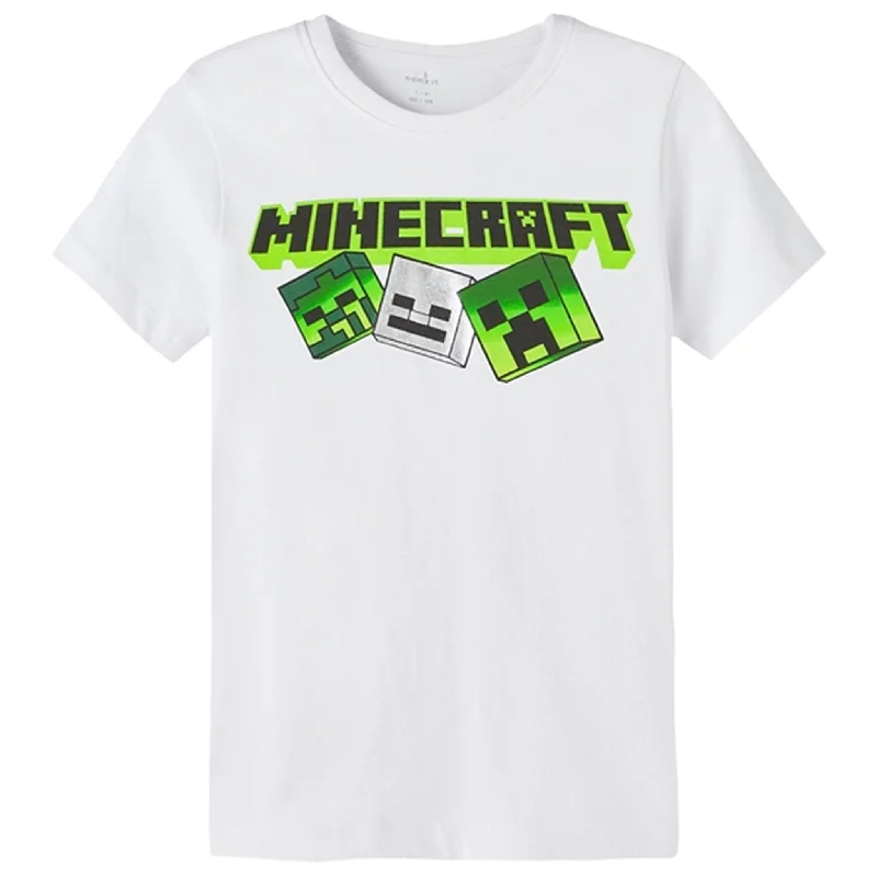 Name it Bright White Muxin Minecraft T-Shirt Practical Women's Multi - 