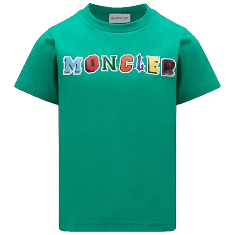 Moncler T-Shirt Green Cool Women's Distressed