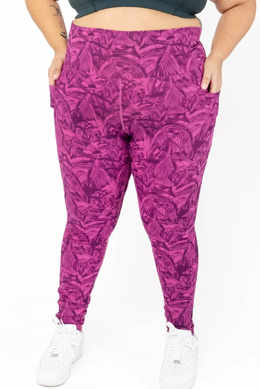 Pocket Ankle Leggings - Cactus Leaf Refined Women's Classic 