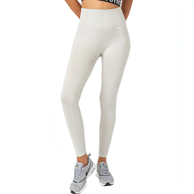 Gymshark Vital Rise Seamless Womens Long Training Tights - Grey Confident Women's Power