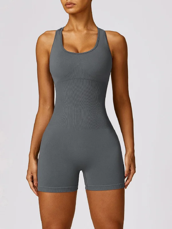 Racerback Cutout Active Romper Business