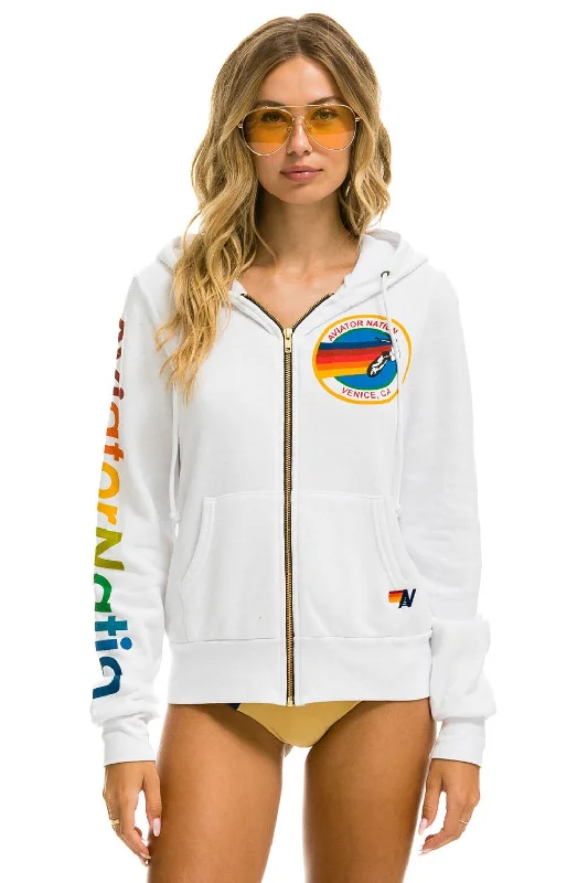 AVIATOR NATION HOODIE - WHITE Luxurious Women's High -  end