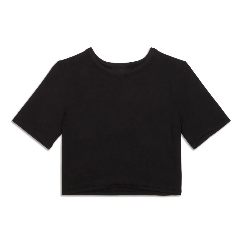 Hold Tight Straight-Hem Cropped T-Shirt - Resale Classic Women's Tweed