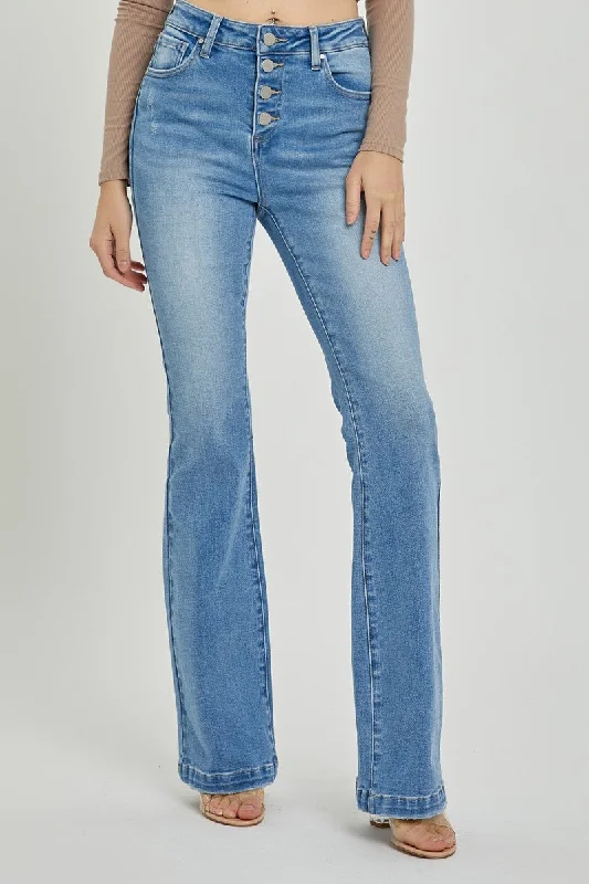 RISEN Full Size High Rise Button Fly Bootcut Jeans Cool Women's Skate