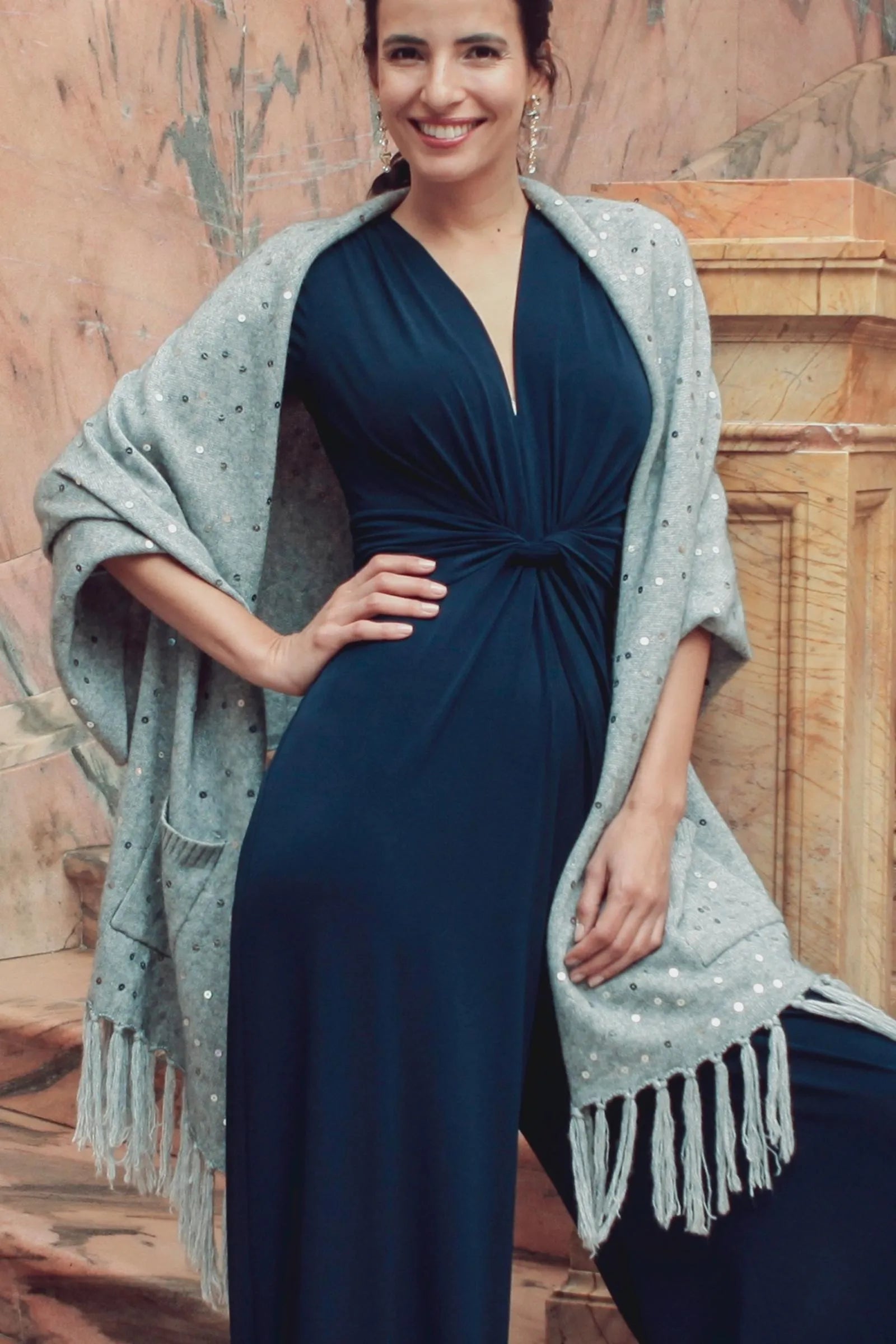 Sequin Party Cardigan Kimono Monochromatic Office Style