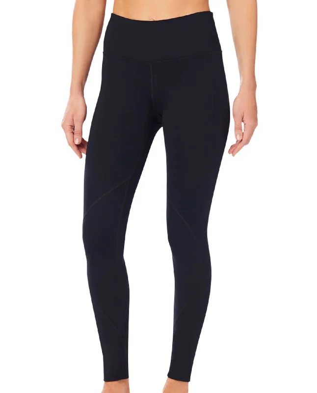 High Rise Ss Leggings In Black Classic Women's Pin - striped