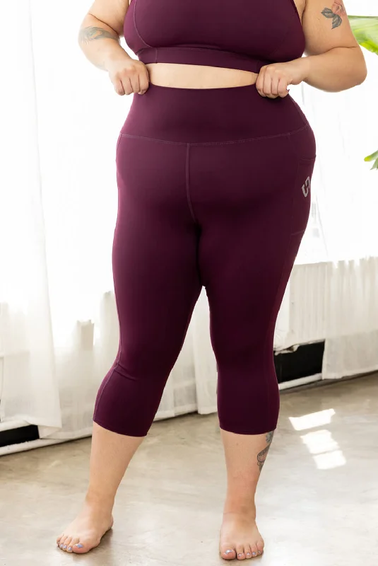 Pocket Capris - Burgundy - FINAL SALE Traditional Women's 