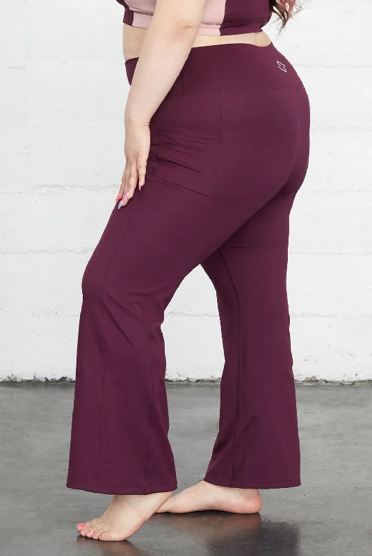 Pocket Flare Leggings - Burgundy - FINAL SALE Contemporary 