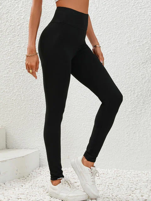 Wide Waistband Leggings Minimalist Women's Casual