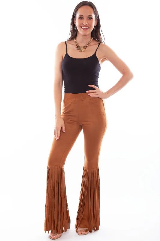 Scully Womens Brown Polyester Snakeskin Bell Pants Minimalist Women's Casual
