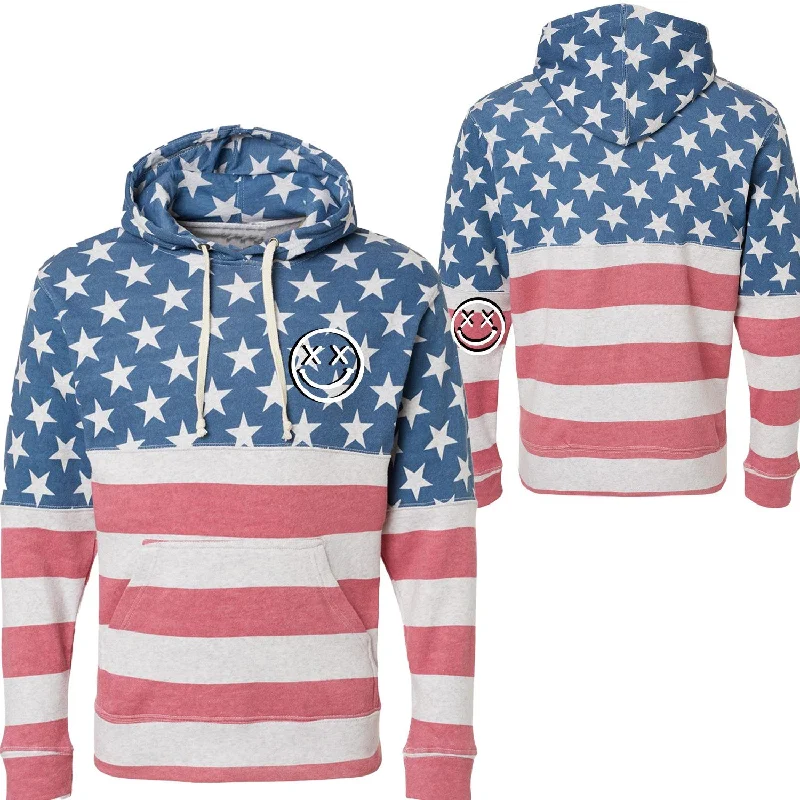Salty Savage Unisex "OG Smile" Stars and Stripes Lounge Hoodie | Basic | Seeing Double | American Flag Athletic Women's Salty Savage Unisex "OG Smile" Stars and Stripes Lounge Hoodie | Basic | Seeing Double | American Flag Athletic Women's