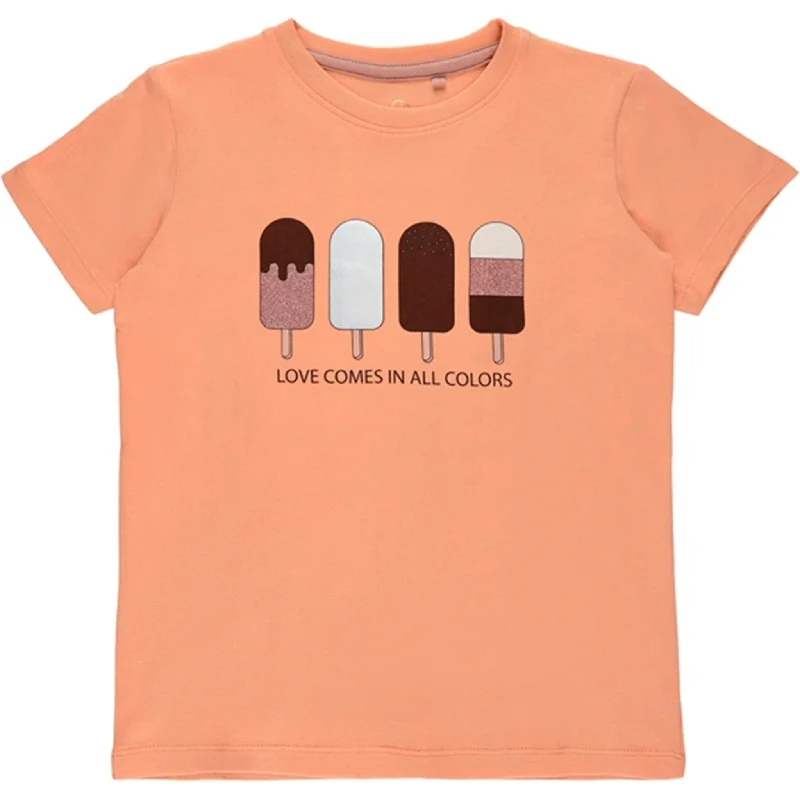 THE NEW Apricot Nectar Glace T-shirt Laid - back Women's Style