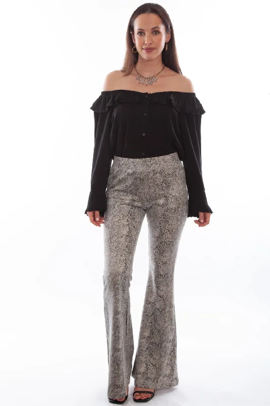 Scully Womens Beige Snake Polyester Snakeskin Bell Pants Modern Women's 