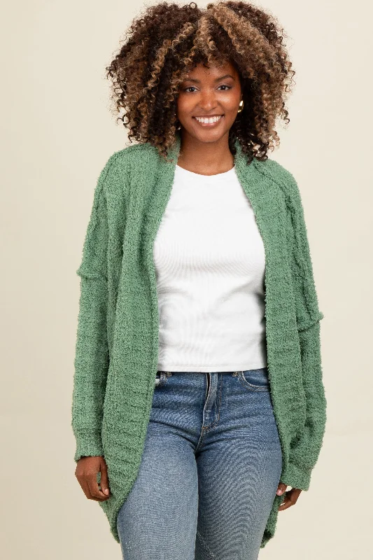 Olive Chunky Knit Dolman Cardigan Rugged Women's Outdoor 