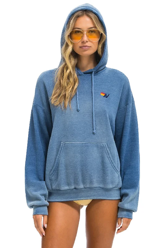 ESSENTIAL RELAXED PULLOVER HOODIE - FADED WATER British Gentlewoman Style