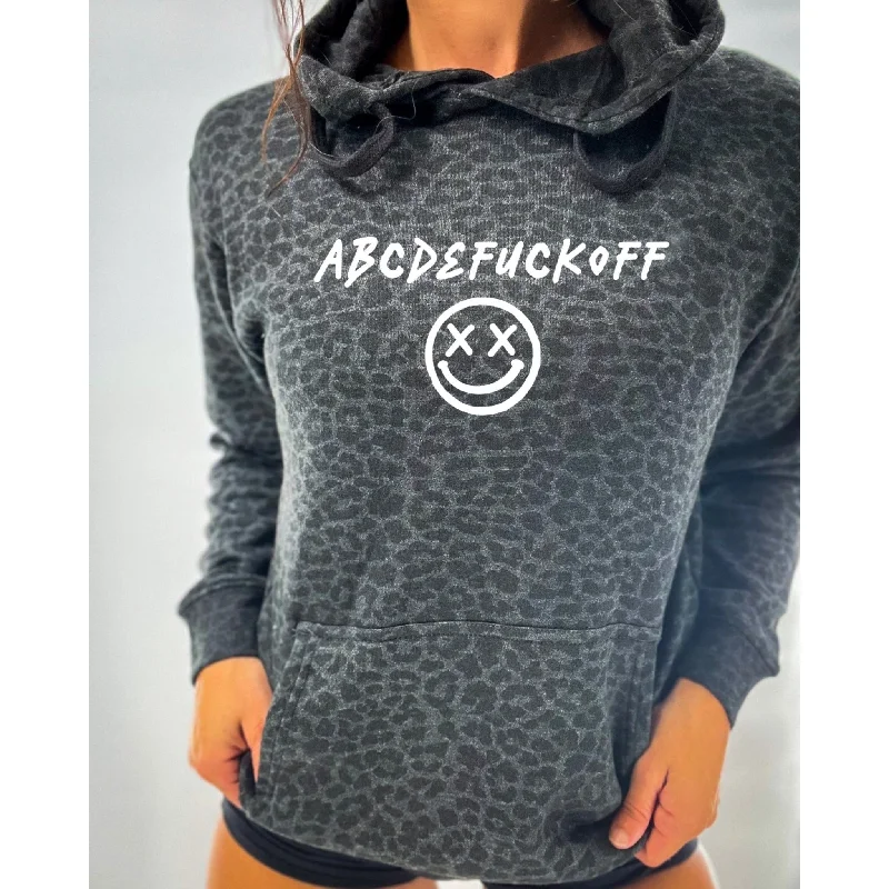 Salty Savage Unisex “ABCDEFUCKOFF” Lounge Hoodie | Black Leopard Sophisticated Women's Salty Savage Unisex “ABCDEFUCKOFF” Lounge Hoodie | Black Leopard Sophisticated Women's