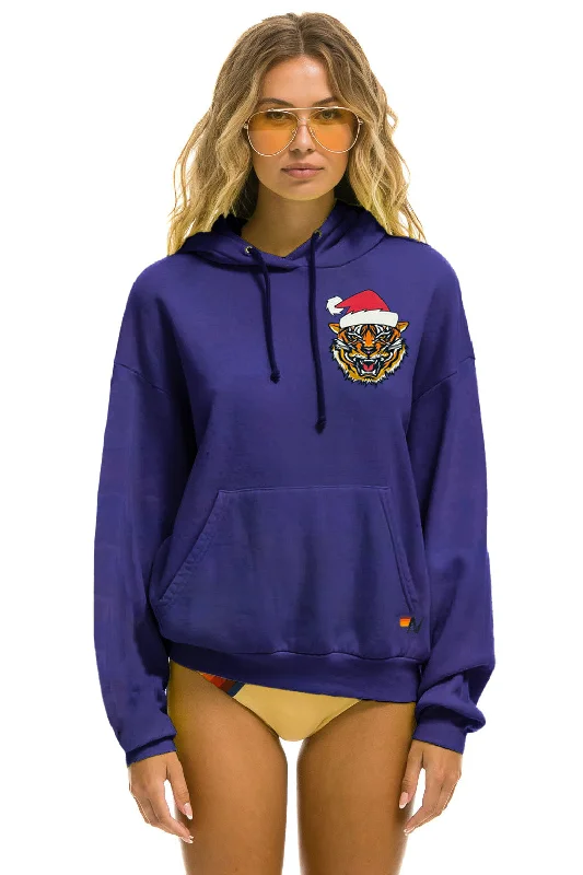MEMBER EXCLUSIVE SANTA TIGER RELAXED PULLOVER HOODIE - PURPLE Relaxed Women's 