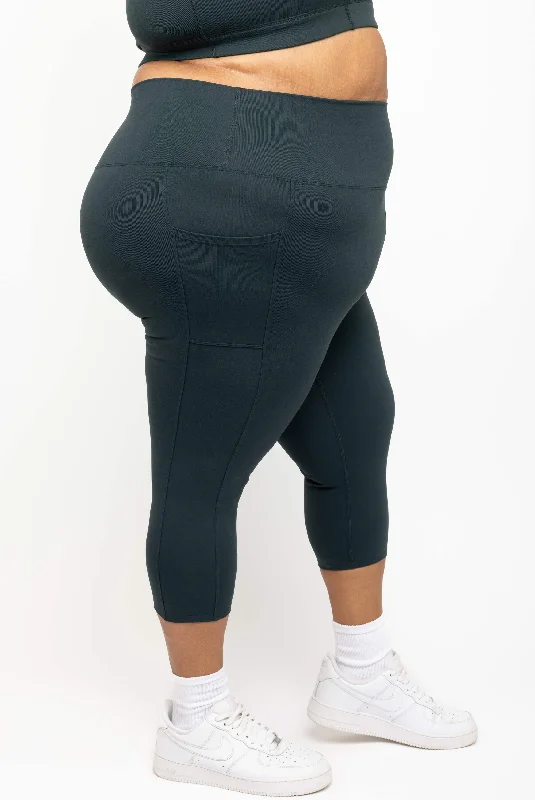 Pocket Capris - Evergreen Laid - back Women's Style