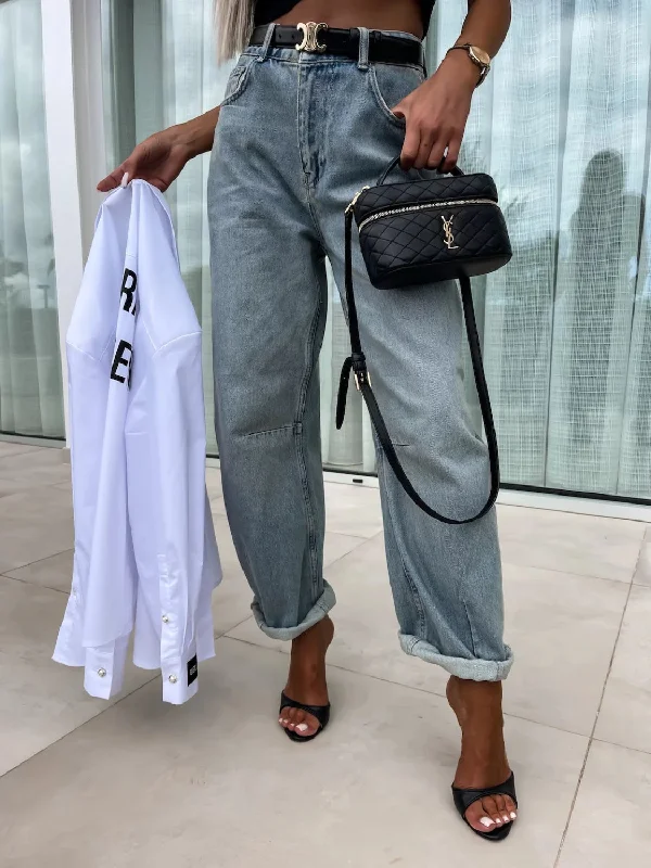 High Waist Wide Leg Jeans Sporty Women's Athleisure 