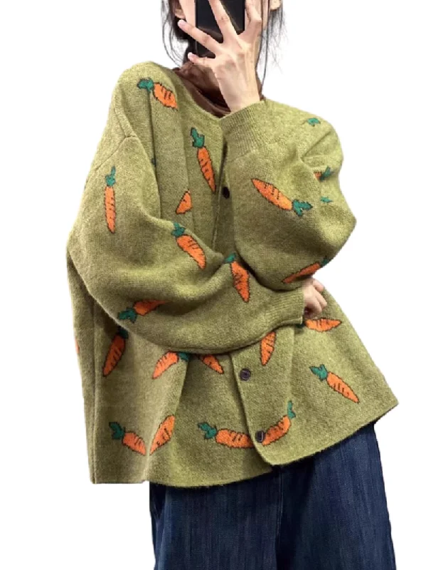 Women's Cozy Elegance Cartoon Printed Cardigan purpose