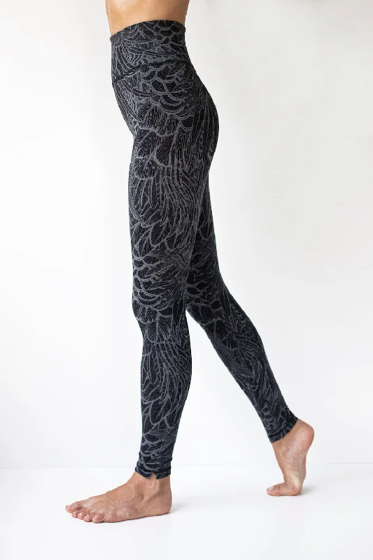 Feather Leggings - Black Grey Tough Women's Military - inspired