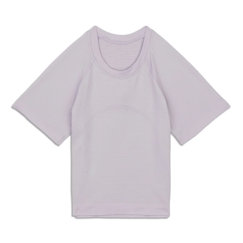 Swiftly Tech Cropped Short-Sleeve Shirt 2.0 - Resale Classic Women's Pin - striped